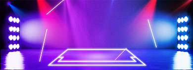 造物节蓝紫色简约朋克风店铺促销公告专区海报背景