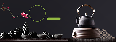 黑色茶叶茶道促销海报背景