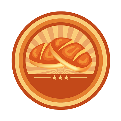 面包烘焙黄色简约风标签不干胶背景