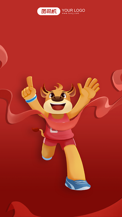 新春倒计时红色卡通手机海报背景
