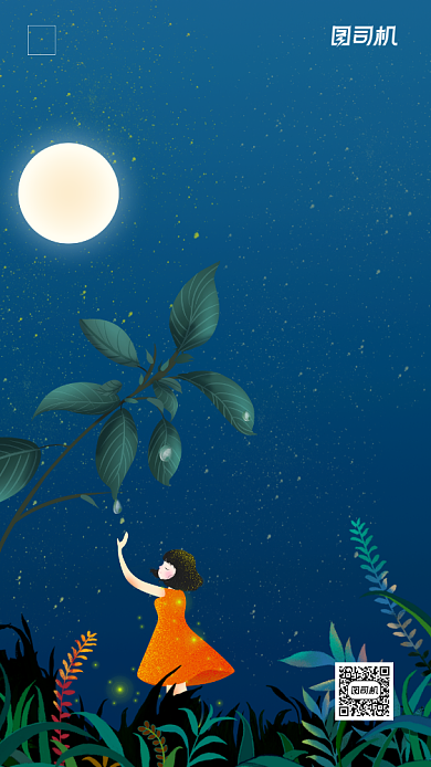 传统节气白露手机海报背景