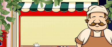 深夜食堂手绘卡通公众首图背景