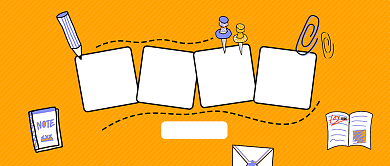 橘色卡通问卷调查公众号首图背景