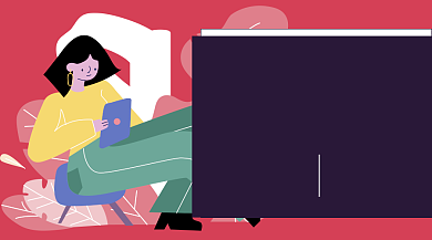 流行插画课课程封面背景