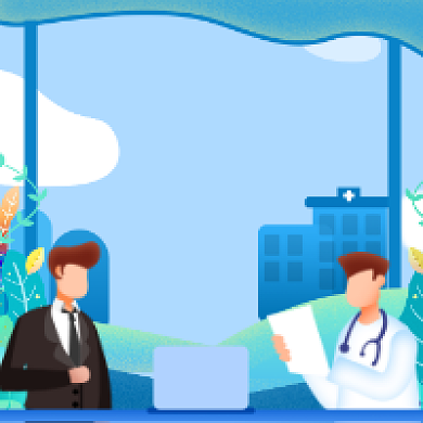 健康检查简约插画公众号次图背景