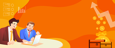 金融股票卡通手绘公众号首图背景