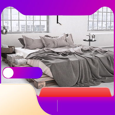 双12北欧风四件套保暖床上用品主图背景