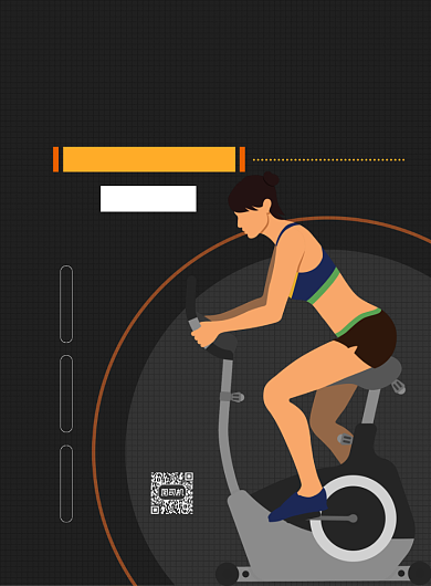 运动健身黑色插画印刷海报背景