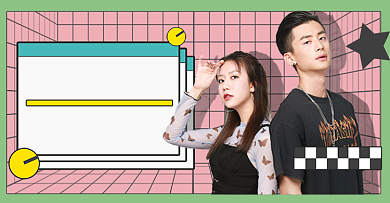 创意卡通新势力周服装折扣海报背景