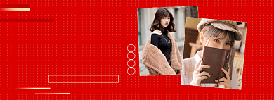 新年焕新女装外套海报banner元旦大促海报背景