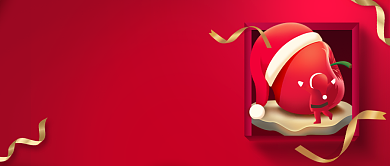 圣诞平安夜红色喜庆公众号首图背景