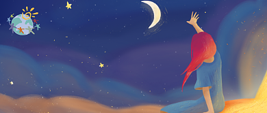 蓝色卡通手绘关注自闭症健康公众号首图背景