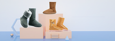 燃冬季女鞋雪地靴靴子电商全屏海报背景