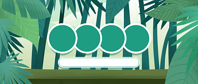 你好九月绿色树叶卡通夏日公众号首图背景