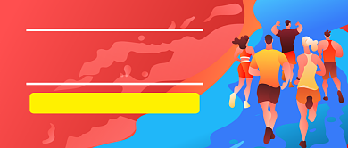 全民健身减肥卡通手绘公众号首图背景