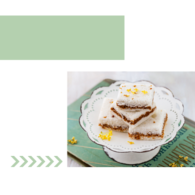 美食绿色蛋糕甜品小雏菊小清新方形配图背景