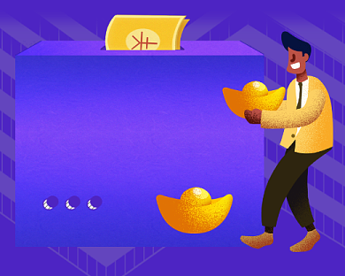 财务自由金融投资紫色小程序封面背景