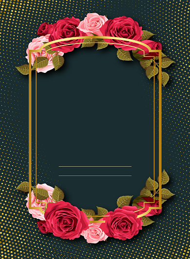 结婚典礼绿色时尚邀请函印刷海报背景