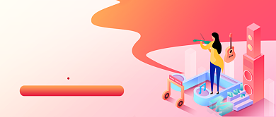 红色渐变音乐培训班公众号首图背景