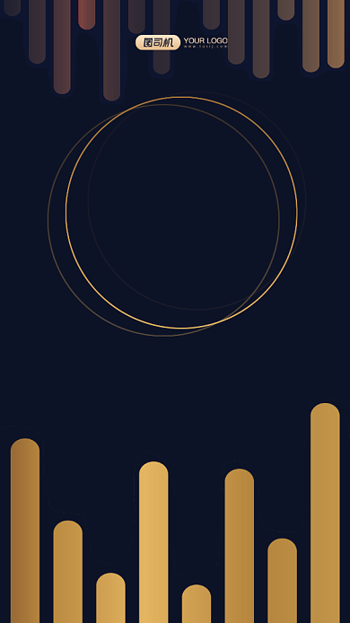 金融保险活动邀请函黑金手机海报背景