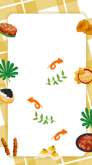 美食计划一日三餐食谱手账卡通手机海报背景