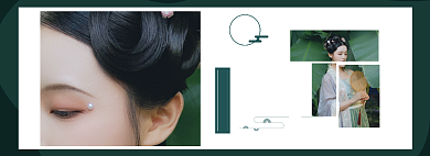 绿色中国风女装清仓活动海报背景