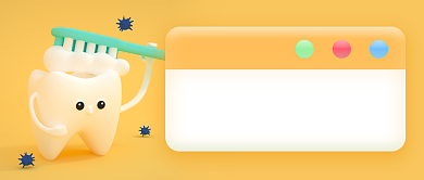 黄色立体世界爱牙日公众号首图背景