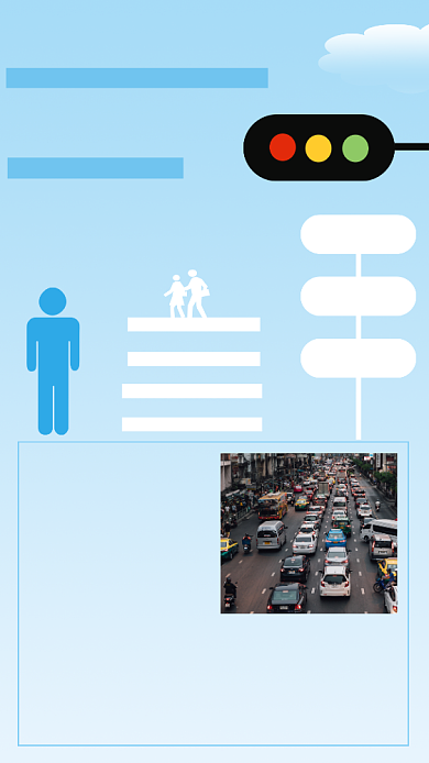 蓝色简约全国交通安全日文章配图背景