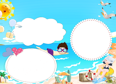 蓝色学生防溺水电子小报手抄报背景