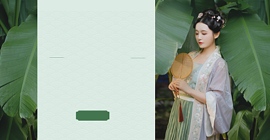 中国风汉服古装女装海报banner背景