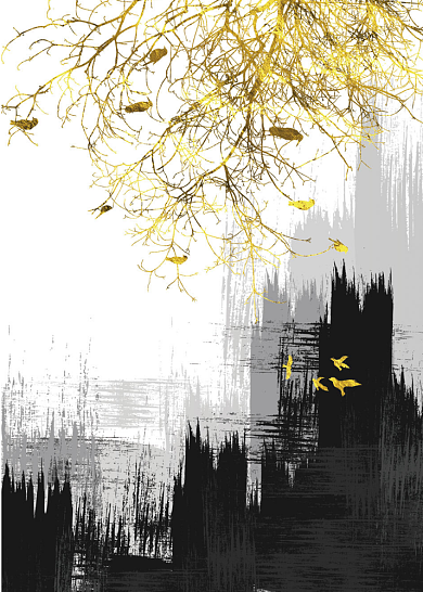 北欧风格金色客厅现代抽象装饰画背景