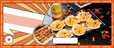 探店美食直播带货公众号首图背景