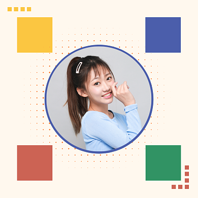 创意可爱生日快乐祝福方形配图背景