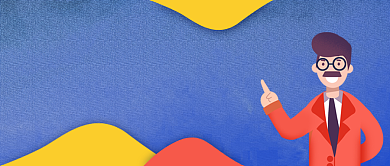 蓝色卡通手绘职场offer公众号首图背景