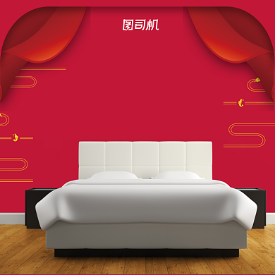 年货节家具家装主图新年红新年家装节直通车背景