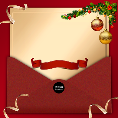 圣诞节红色喜庆优惠券主图背景