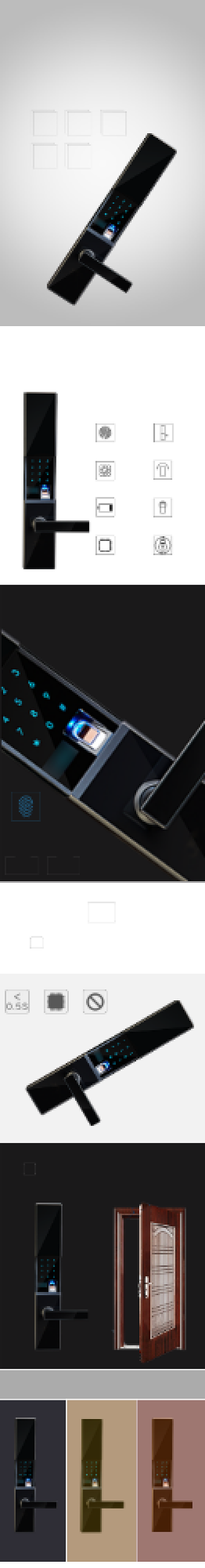 智能电子门锁指纹密码防盗锁详情页背景