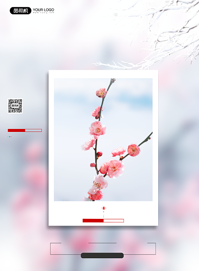 小寒节气印刷海报背景