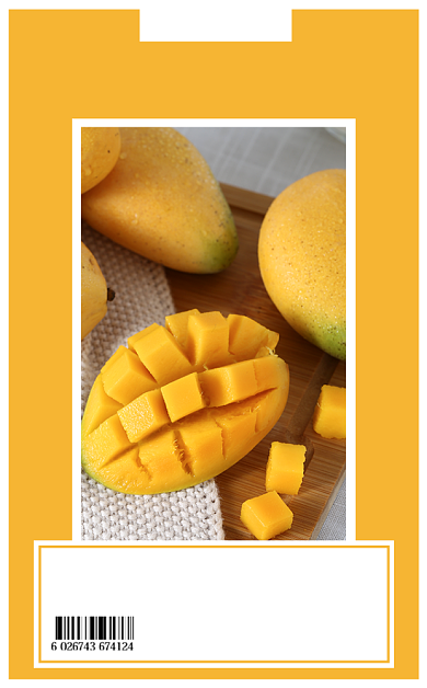 芒果黄色简约食品标签不干胶背景