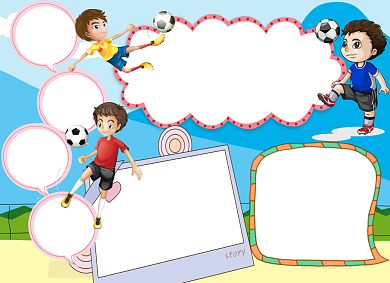 卡通足球运动小报手抄报背景