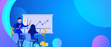 金融科技分析卡通手绘公众号首图背景