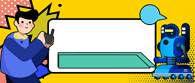 智能科技机器人卡通手绘公众号首图背景