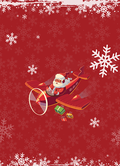 圣诞祝福手绘冬天雪花插画圣诞风信纸背景