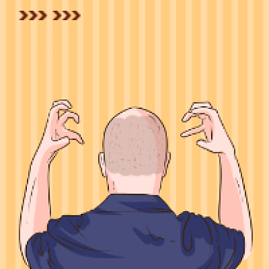 我头发呢秃头趣味插画公众号次图背景