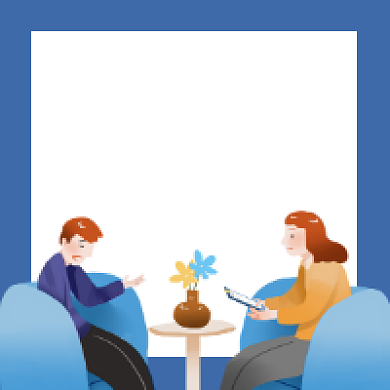 应对负面情绪简约插画公众号次图背景