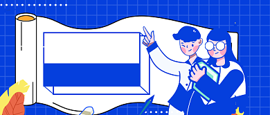 蓝色卡通学校招生政策公众号首图背景