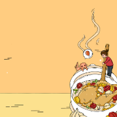 膳食养生简约插画公众号次图背景