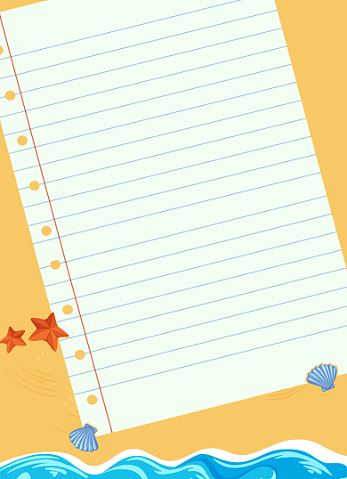 友谊友情卡通线条沙滩海滩信纸背景