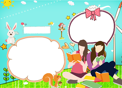 卡通爱护动植物电子手抄报小报背景