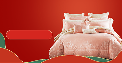 年货节家居被罩床上用品海报中国风家纺海报banner背景
